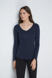 Long Sleeve V Neck Cotton Modal T-shirt