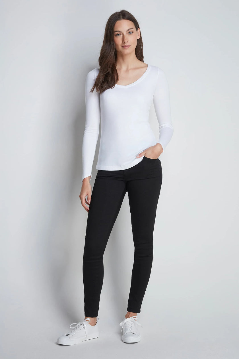 Long Sleeve V Neck Cotton Modal T-shirt