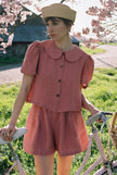 Olivia Leinen-Shorts - Berry