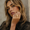Luna Luxe 18k Gold Plated Wide Band Irregular Crystal Ring