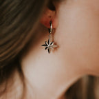 Celeste North Star Hoop Earrings