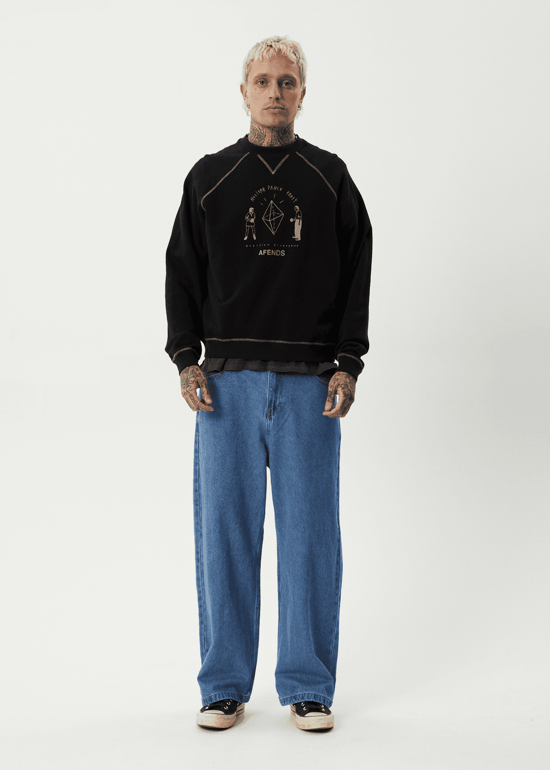 Sudadera Afends Dance Party con cuello redondo