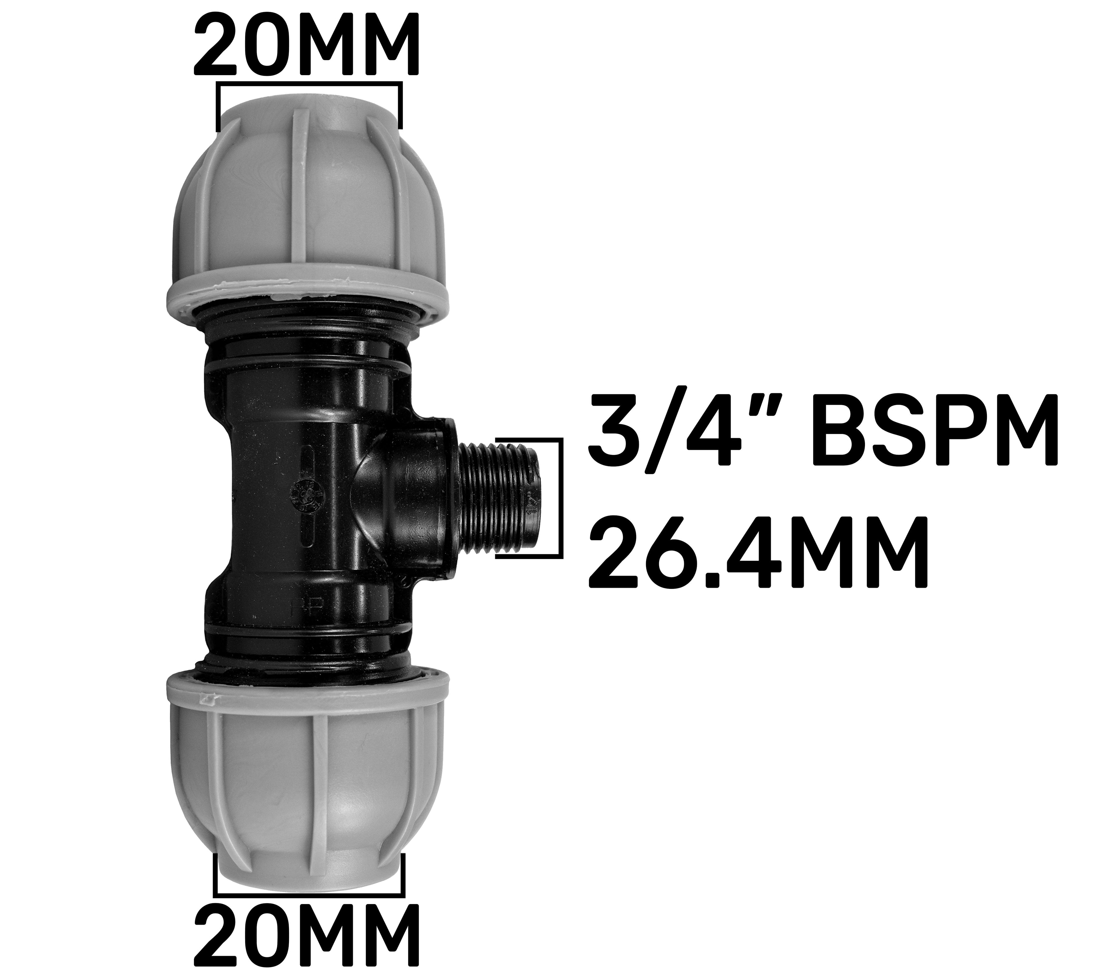 IBC Extender with 2” S60X6 Cap with 20mm MDPE Tee