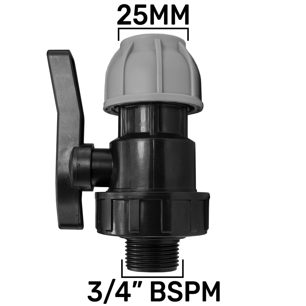 IBC 2” S60X6 Cap with 25mm MDPE Valve