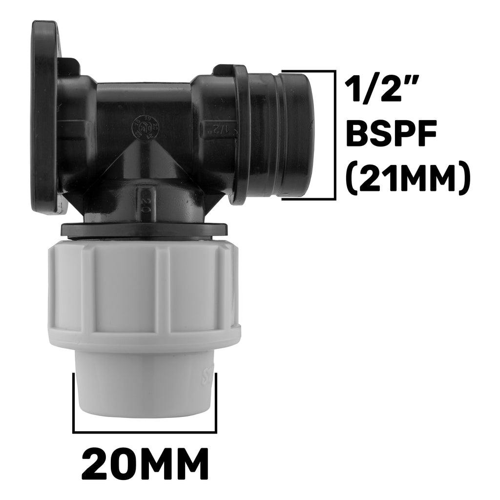 Wall Flange Kit 20mm MDPE - Double Lever Tap 1/2"