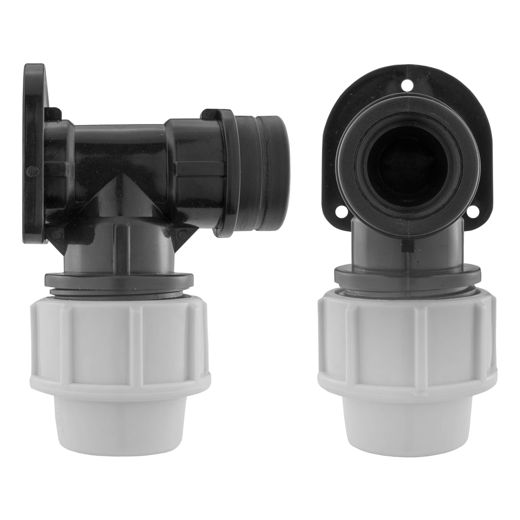 Wall Flange Kit 32mm MDPE + 19mm Barbed Geka Set