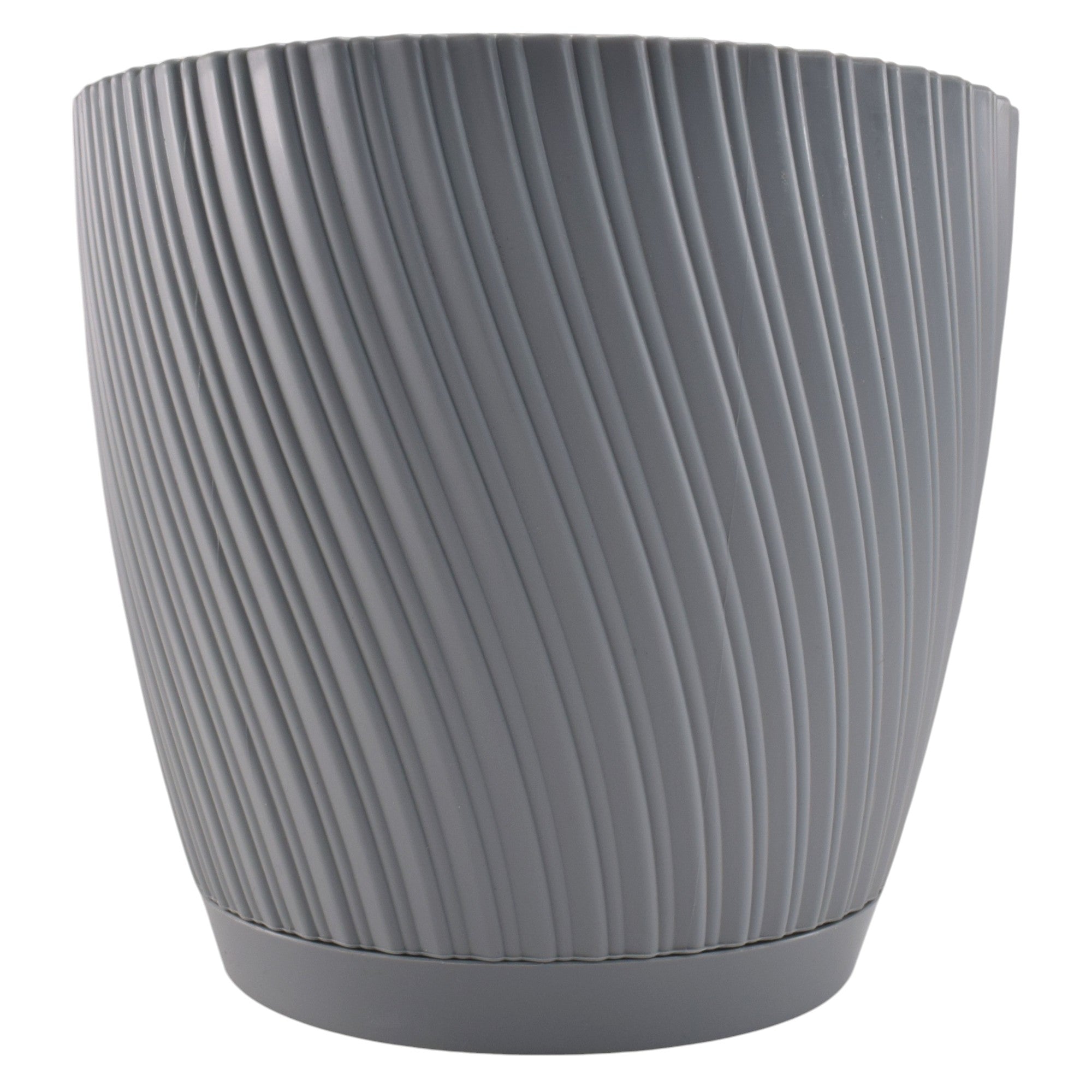 Mika Pot with Saucer 190mm Platinum