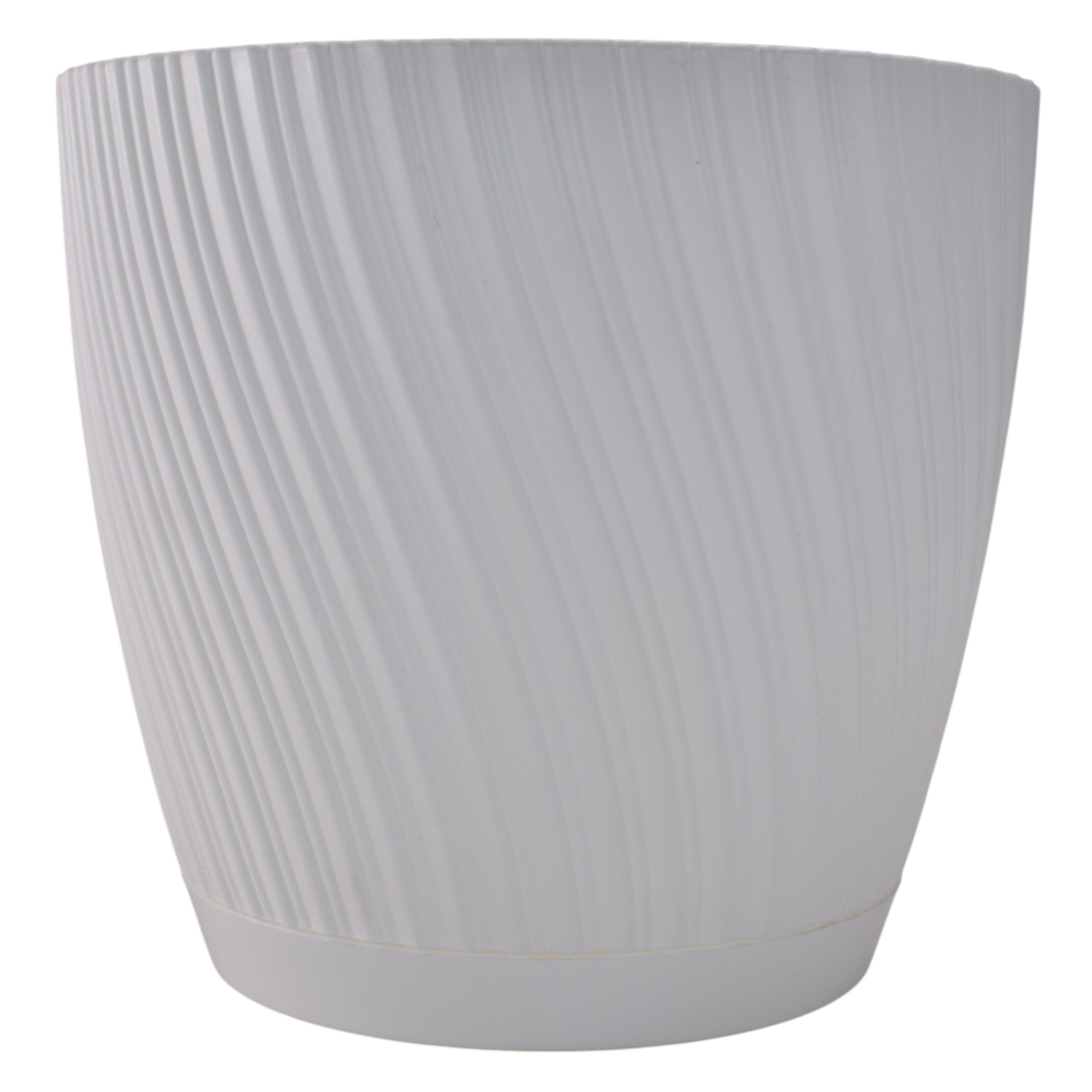 Mika Pot with Saucer 170mm White