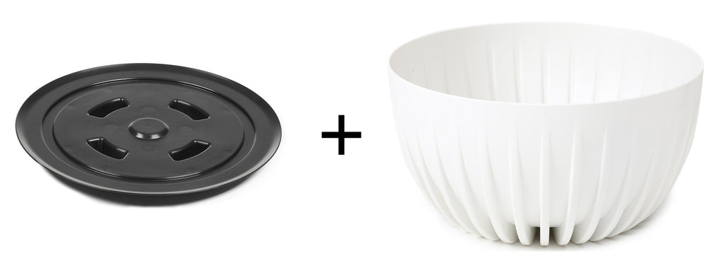 Mira Bowl Pot, Insert and Hole with Plug 300mm White