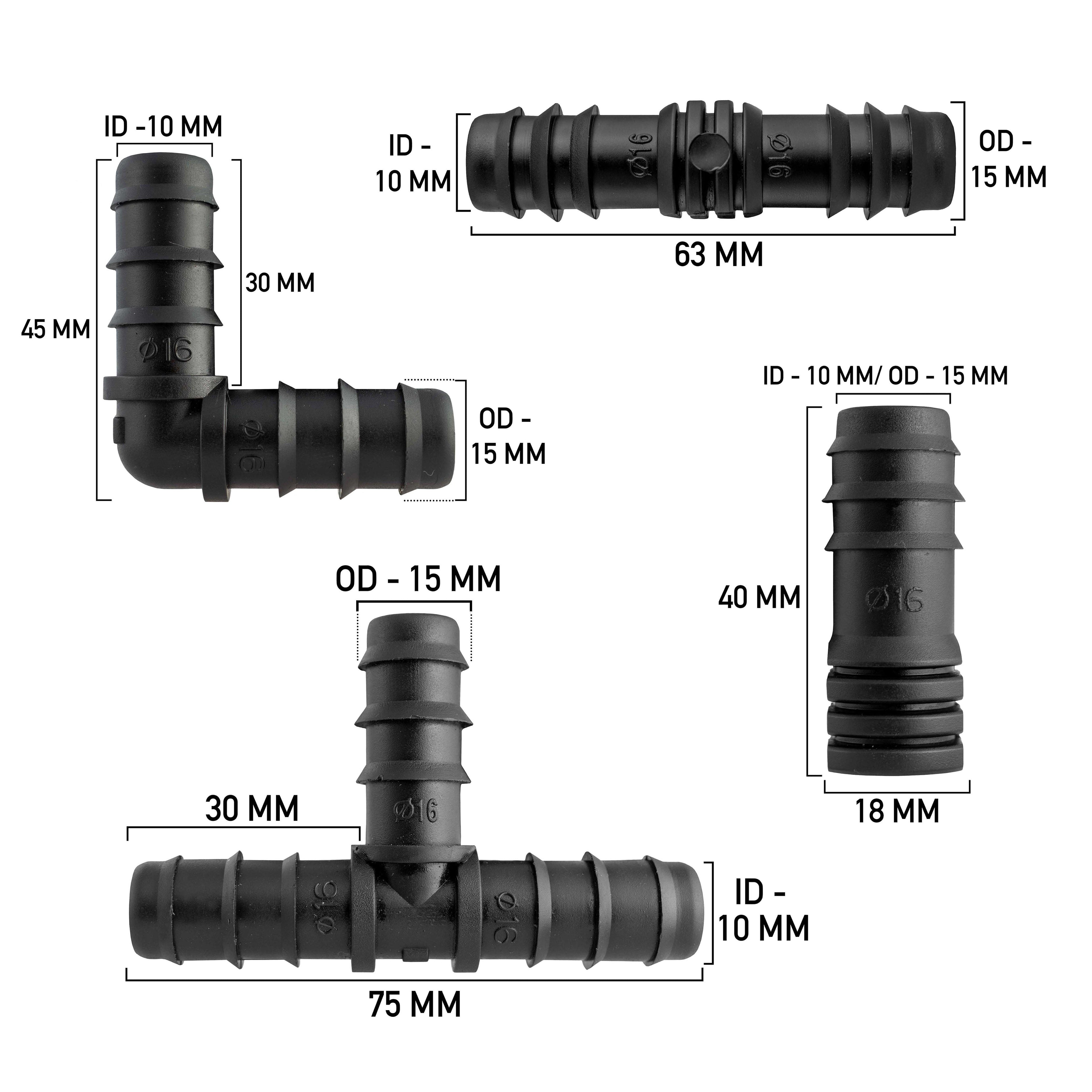 Mix 1/2" Barb Connectors POROUS15