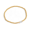 Pulsera de cuentas doradas con piedra natal