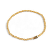 Pulsera de cuentas doradas con piedra natal
