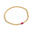 Pulsera de cuentas doradas con piedra natal
