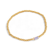 Pulsera de cuentas doradas con piedra natal