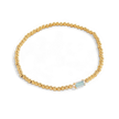 Pulsera de cuentas doradas con piedra natal