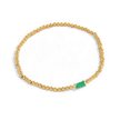 Pulsera de cuentas doradas con piedra natal