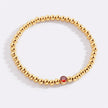 Gold Beaded Bubble Birthstone Bracelet