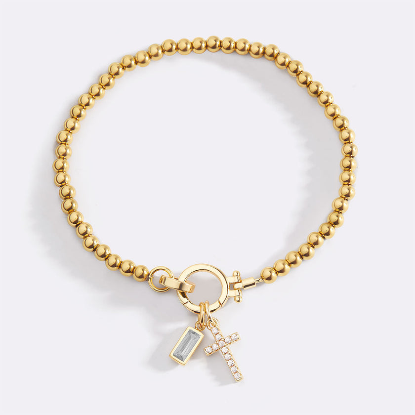 Cross Birthstone Bracelet