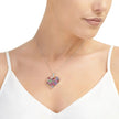 Mixed Flower Heart Large Pendant Necklace