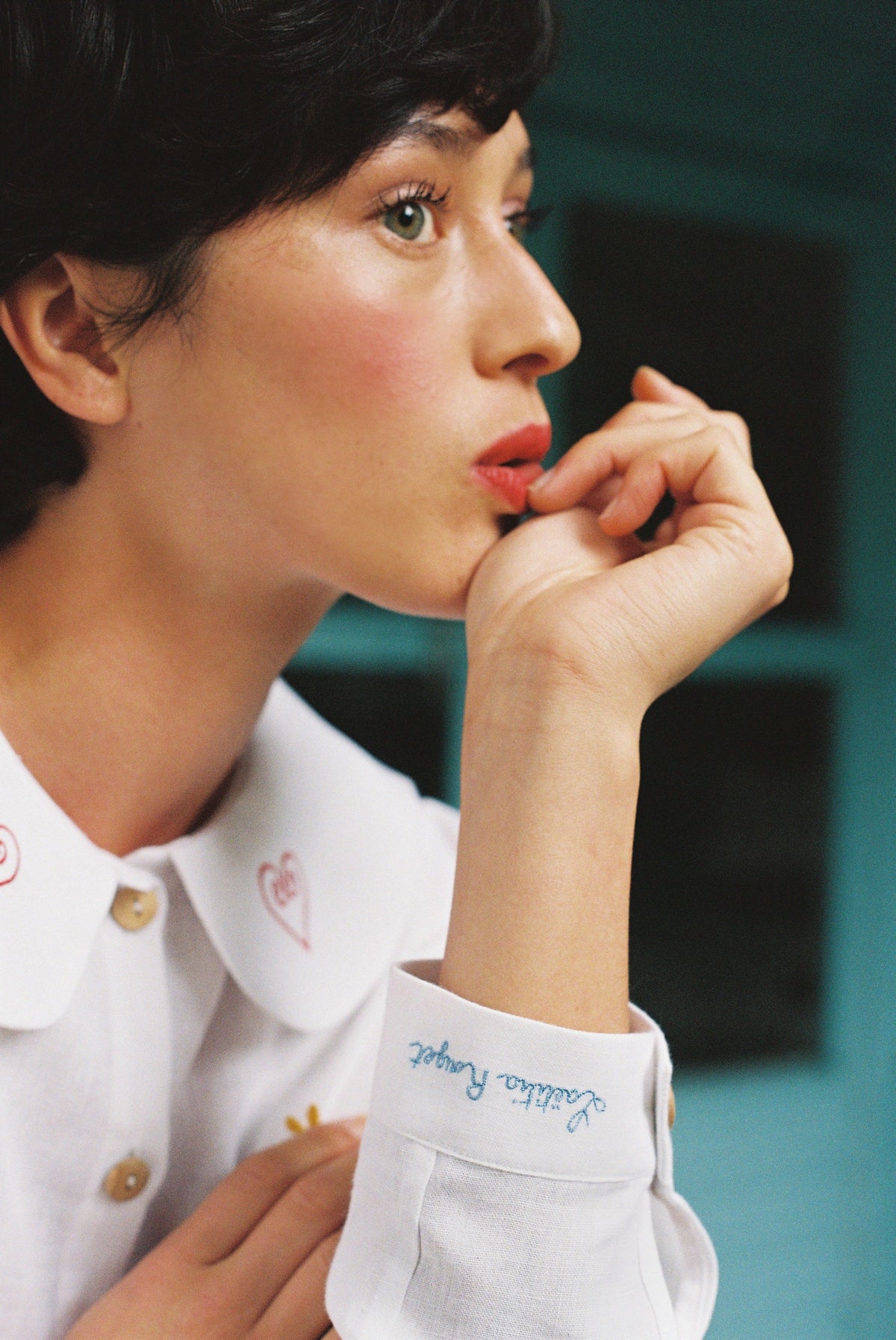 OLALA Embroidered Claudine Linen Blouse - White  x Laetitia Rouget - size M on pre-order for the end of September delivery