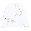 Eat Together Embroidered Claudine Linen Blouse - White  x Sshepaints