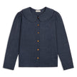 Claudine Wool Linen Overshirt  - Navy Pinstripe