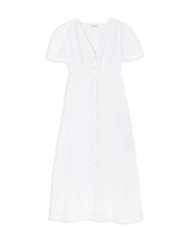 Daisy Linen Dress  - White