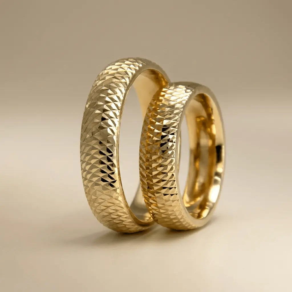 5mm Gold Wedding Band – Braided Faceted – 9ct/14ct/18ct Gold