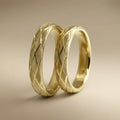 4mm Gold Wedding Band – Cross Faceted – 9ct/14ct/18ct Gold