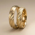 5mm Gold Wedding Band – Diagonal Contrast – 9ct/14ct/18ct Gold