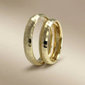 4mm Gold Wedding Band – Faceted Hammered – 9ct/14ct/18ct Gold