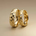 6mm Gold Wedding Band – Faceted Texture Aurora Facet – 9ct/14ct/18ct Gold