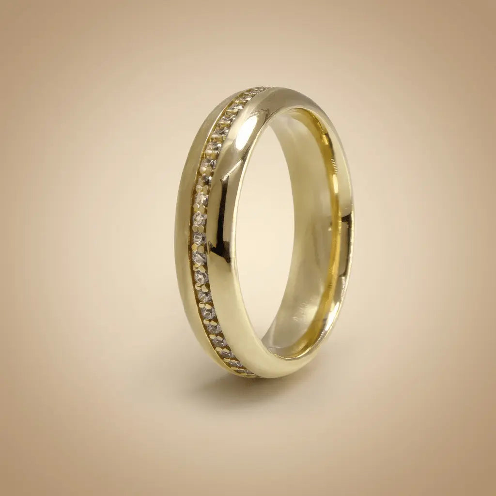 5mm Gold Wedding Band – Luna Diamond Line – 9ct/14ct/18ct Gold
