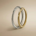 2mm Gold Wedding Band – Dual Tone Texture Helix Line – 9ct/14ct/18ct Gold