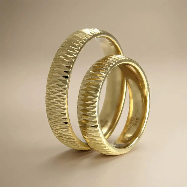 5mm Gold Wedding Band – Faceted – 9ct/14ct/18ct Gold