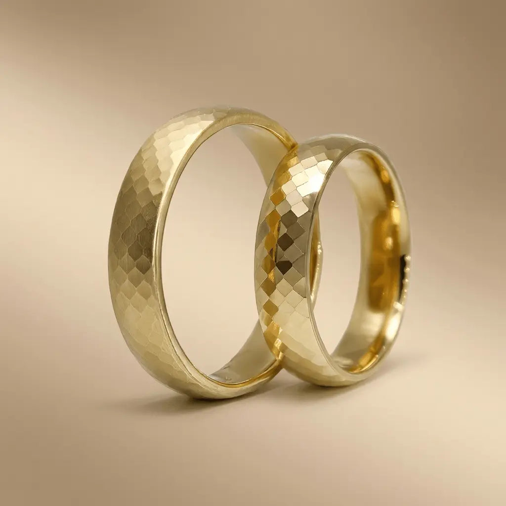 5mm Gold Wedding Band – Hexa Faceted – 9ct/14ct/18ct Gold