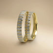 3,5 mm Gold Trauring – Linearer Kontrast – 9kt/14kt/18kt Gold