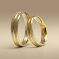4mm Gold Wedding Band – Linear Texture Aurelia Line – 9ct/14ct/18ct Gold