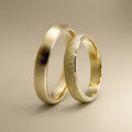 4mm Gold Wedding Band – Minimal Texture Satin Dust – 9ct/14ct/18ct Gold