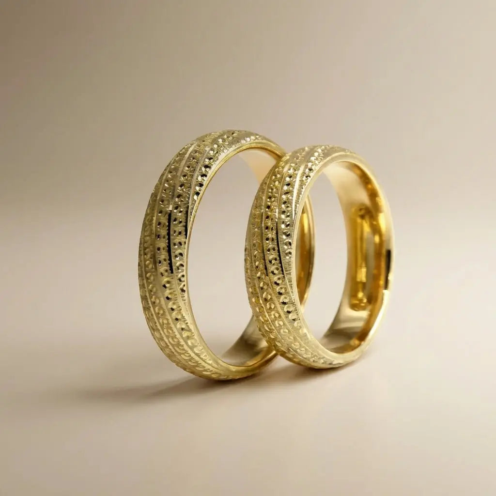 5mm Gold Wedding Band – Perforated Satin – 9ct/14ct/18ct Gold