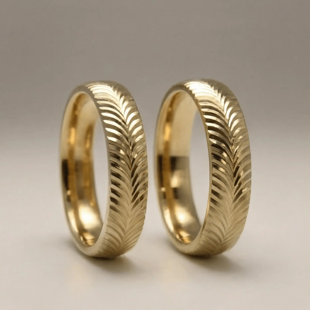 5mm Gold Wedding Band – Spiral Wave – 9ct/14ct/18ct Gold