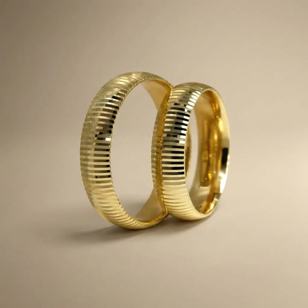 5mm Gold Wedding Band – Vertical Ribbed – 9ct/14ct/18ct Gold