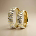 6mm Gold Wedding Band – Wave Faceted Two Tone – 9ct/14ct/18ct Gold
