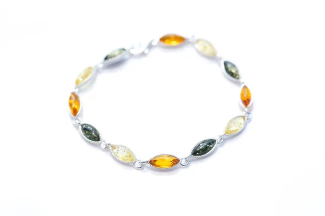 Marquise Multicolour Amber Bracelet