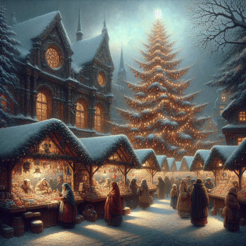 Melancholic Christmas Market Canvas