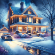 Melancholic Winter Night Canvas