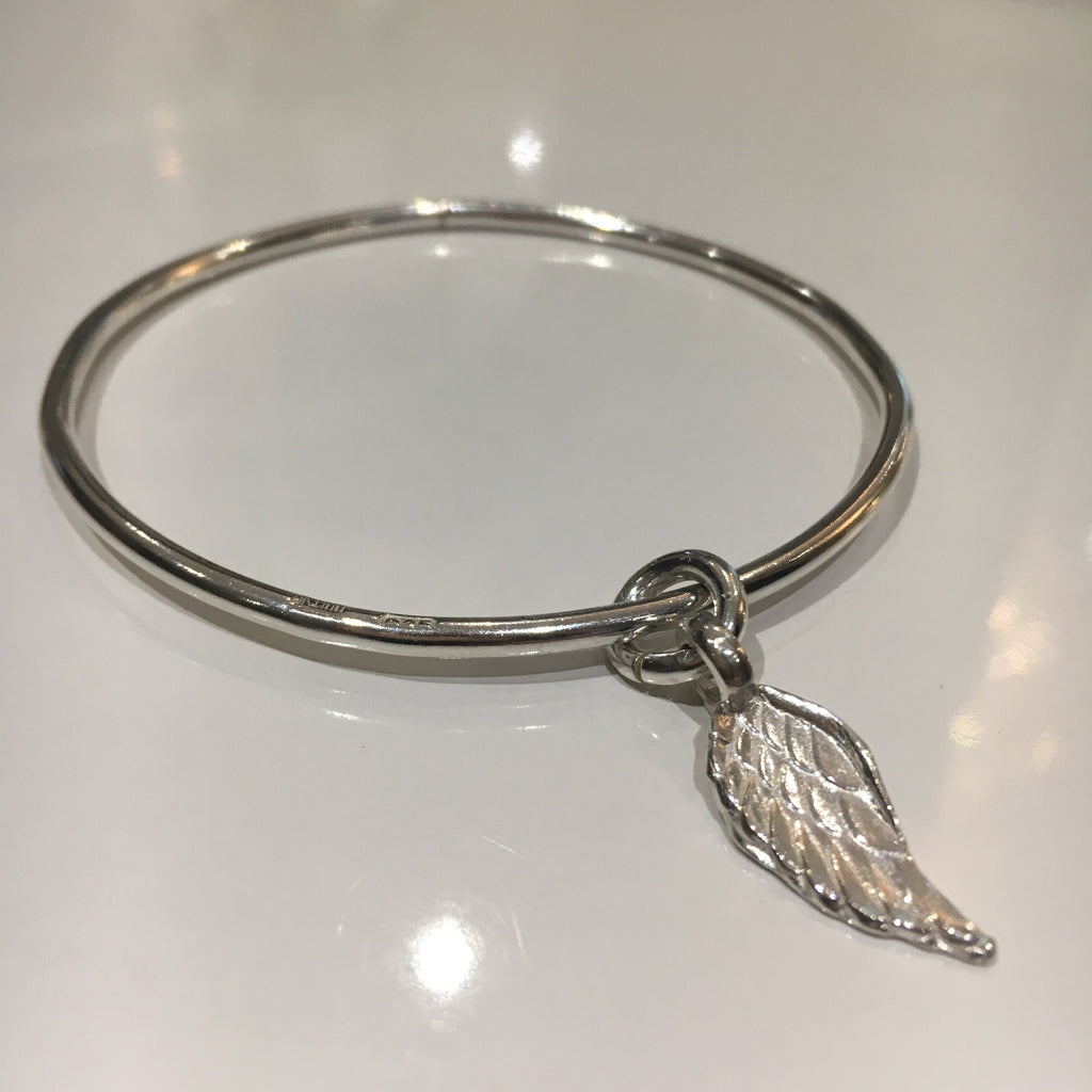 Angel Wing Charm Bangle