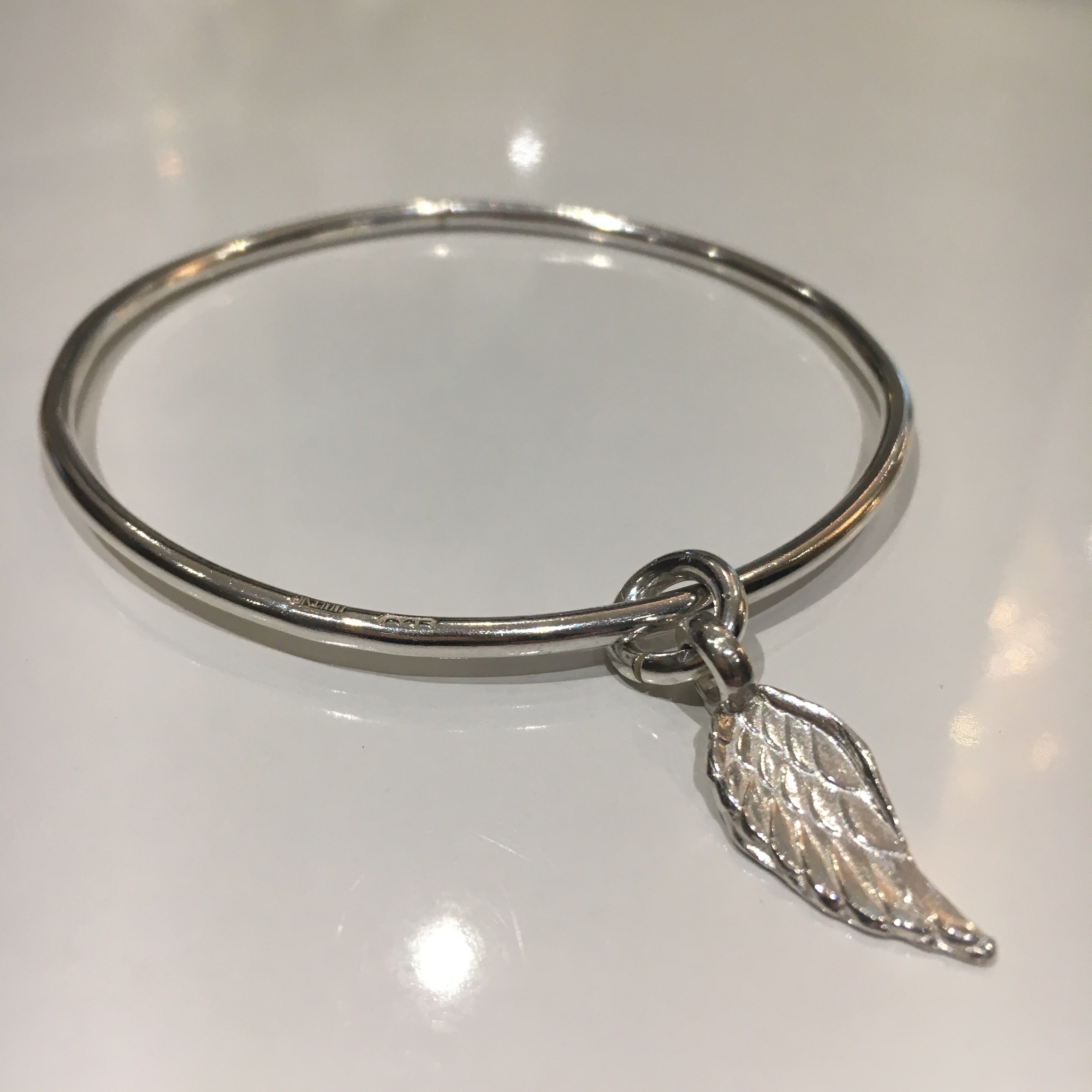 Angel Wing Charm Bangle