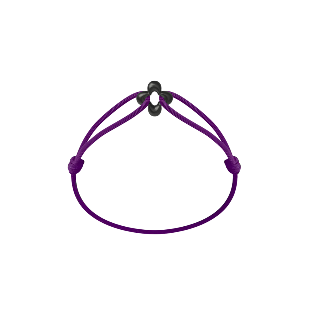 Mini Black Clover Cord Bracelet