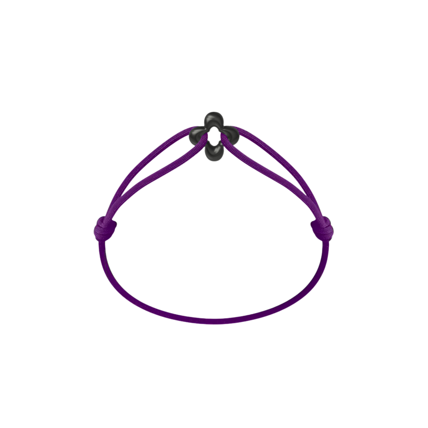 Mini Black Clover Cord Bracelet